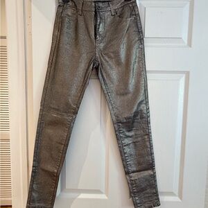 Shimmering Silver Skinny Jeans